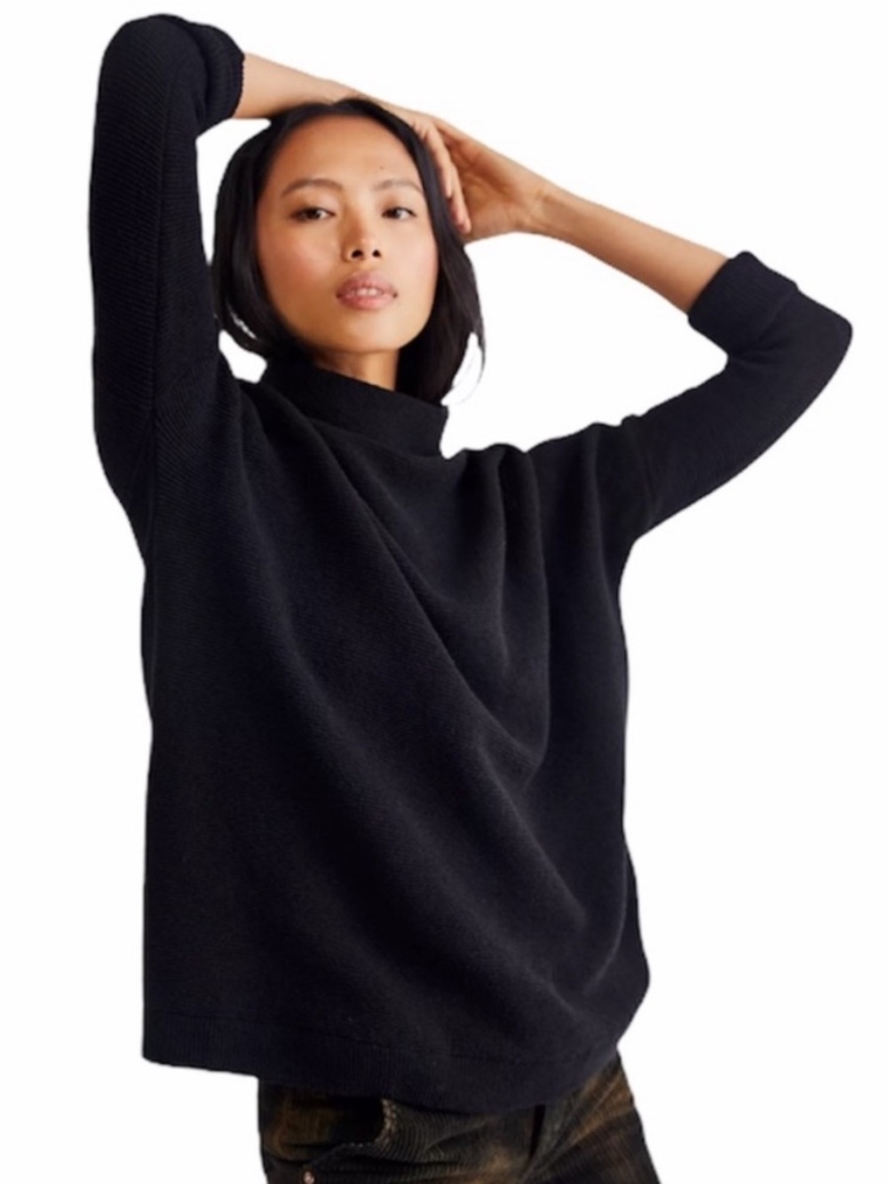 Free People Ottoman Slouchy Tunic Sweater Black Small